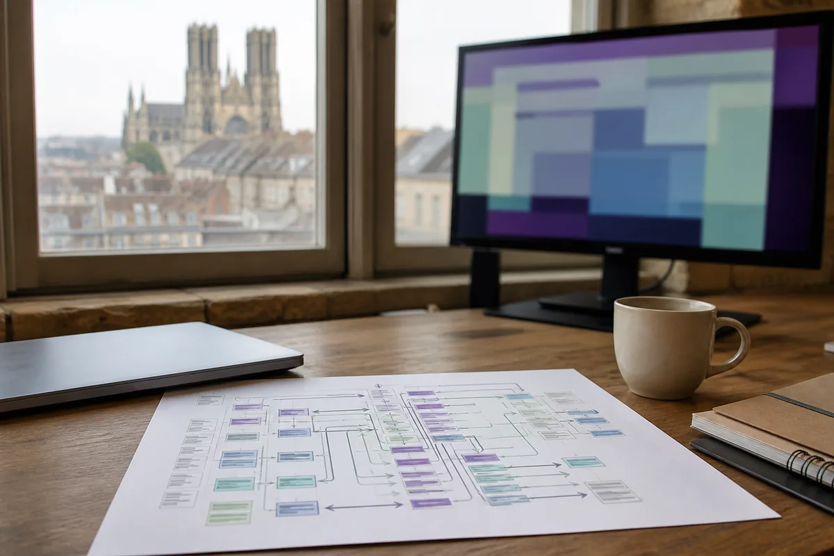 Schéma imprimé reliant d&rsquo;anciennes adresses de pages à de nouvelles